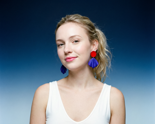 Seashell Drop Statement Earrings, Post or Clip On – "Sarah"
