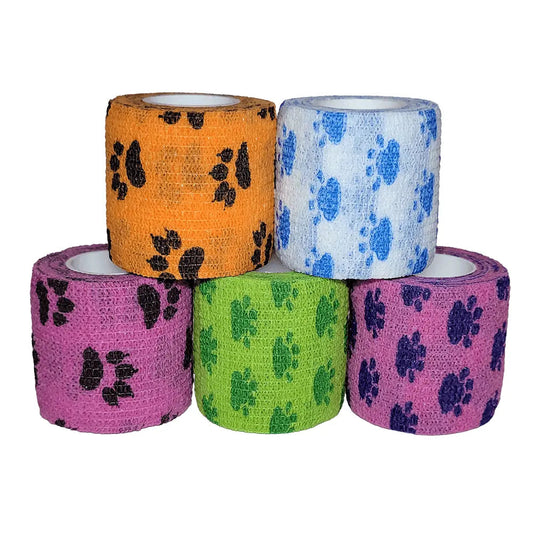 Cohesive Bandage, Veterinarian Wrap, 2" x 5 YD, Self-Adhering Wrap Bandage