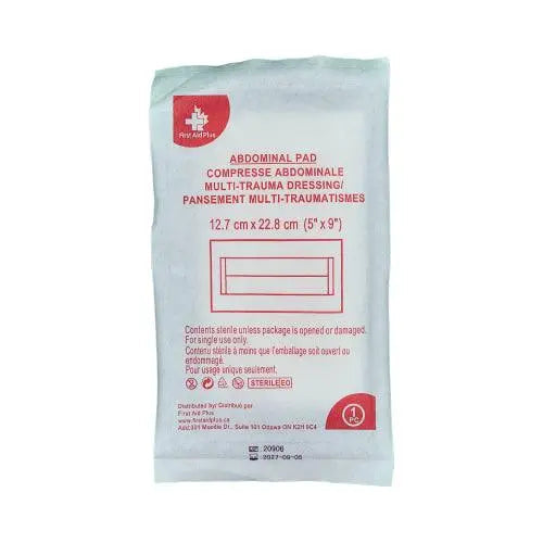 Champ d'absorption, 12,7 cm x 22,8 cm, Coussinet abdominal, Stérile