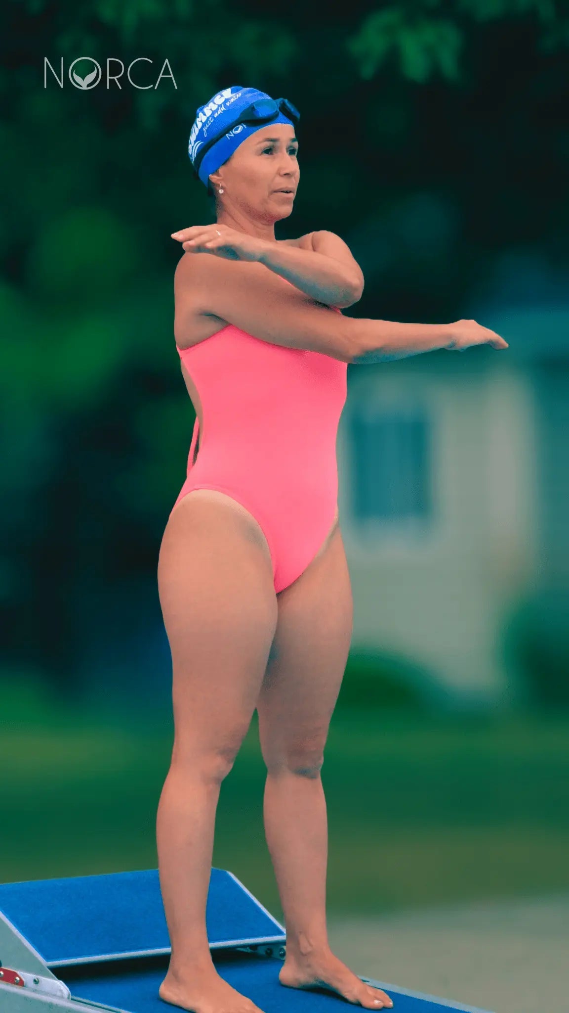 Coral Open-Back One-Piece Training Swimsuit by Norca