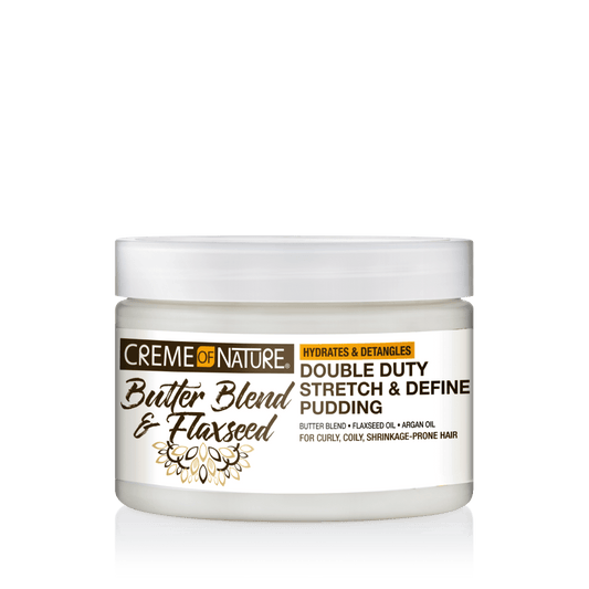 Creme Of Nature Butter Blend & Flaxseed Double Duty Stretch & Define Pudding 11.5OZ