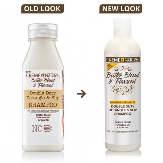 CREME OF NATURE BUTTER&FLAXSEED DOUBLE DUTY SHAMPOO 12OZ