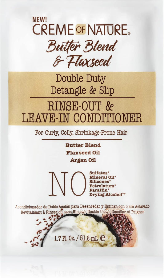 CREME OF NATURE BUTTER&FLAXSEED RINSEOUT LEAVE-IN 1.75OZ
