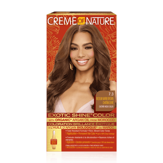CREME OF NATURE EXOTIC SHINE COLOR - 7.3 MEDIUM WARM BROWN
