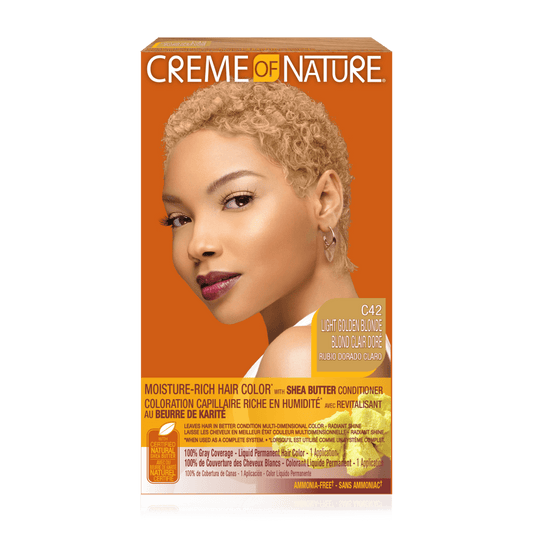 CREME OF NATURE  MOISTURE-RICH HAIR COLOR - C42 LIGHT GOLDEN BLONDE