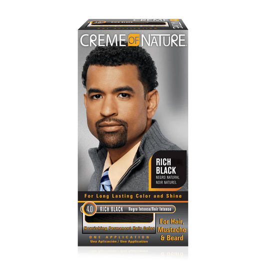CREME OF NATURE NOURISHING PERMANENT HAIR COLOR RICH BLACK 4.0