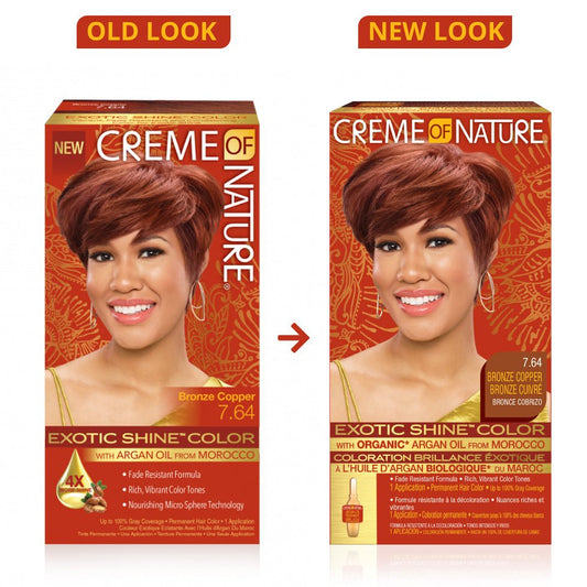 CREME OF NATURE PERMANENT HAIRCOLOR BRONZE COPPER 7.64