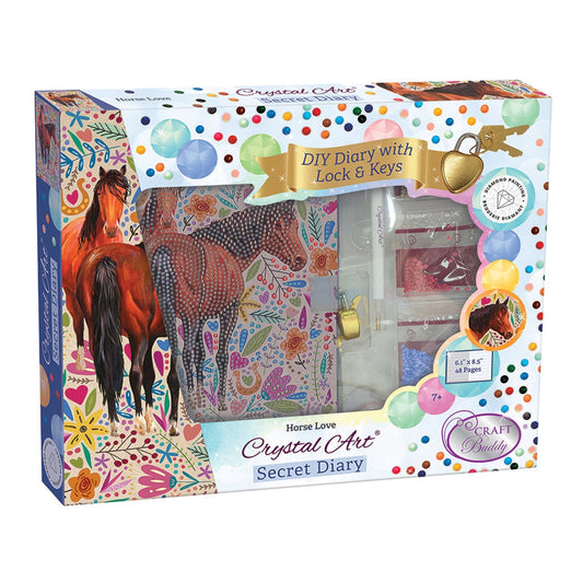 Kit journal intime Crystal Art - Amour équin