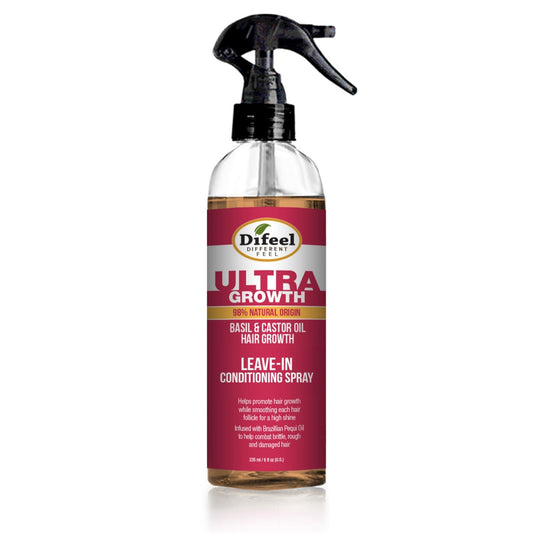 DIFEEL Ultra Growth Basil & Castor Hair Oil Leave in Conditioning Spray 6 oz