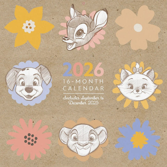 Calendrier Carré Officiel Disney Classics 2026