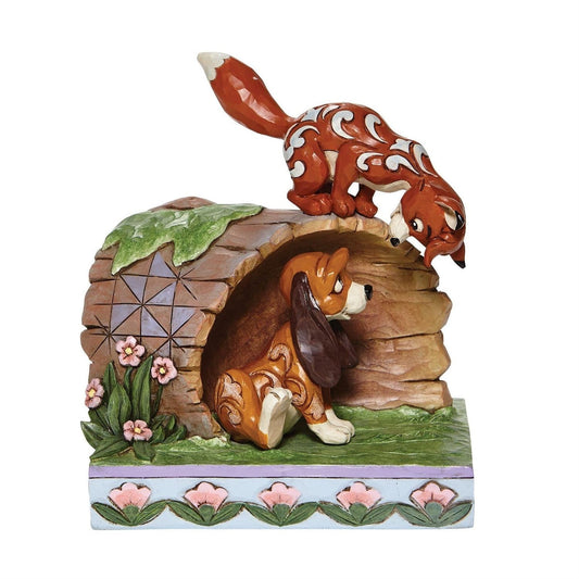 Disney Rox et Rouky sur une bûche « Amis improbables » Jim Shore