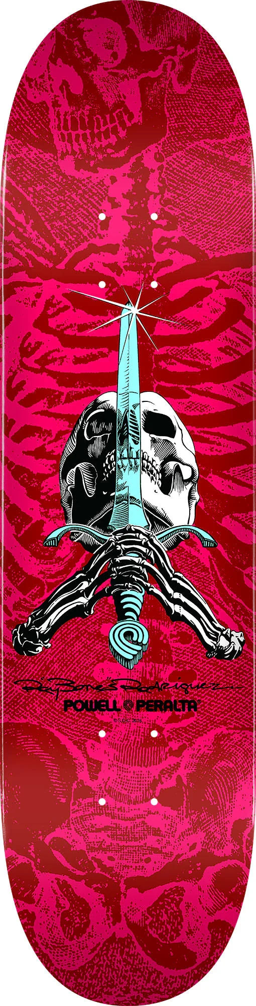 Powell Peralta 'Skull & Sword' Deck - Pink Red