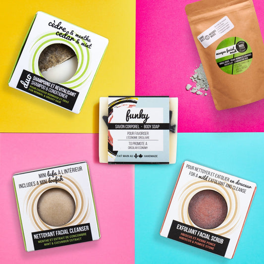 Ensemble des produits de soin solides sans plastique