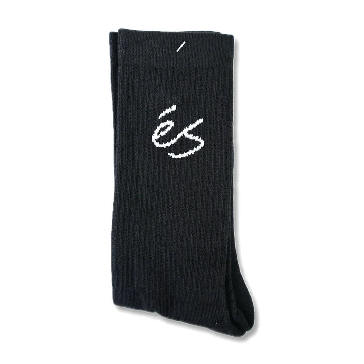 éS 'Script' Crew Socks - Black