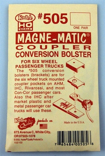 Kadee #505 HO Magne-Matic Coupler Conversion Bolster For Six Wheel Passenger Trucks AHM/Rivarossi 1 Pair