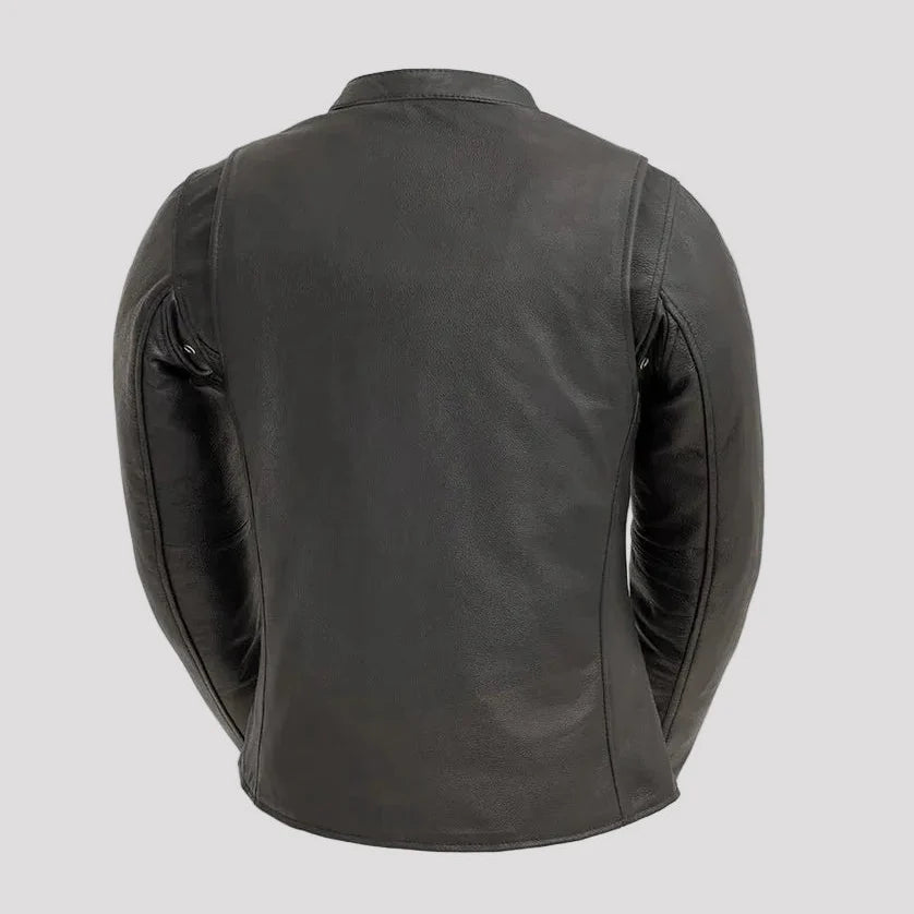 Women’s Motorcycle Leather Jacket. Lightweight Cowhide with Armor Pockets