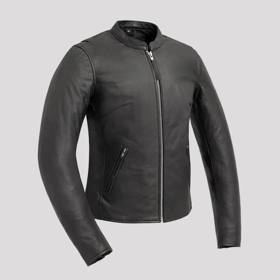 Women’s Motorcycle Leather Jacket. Lightweight Cowhide with Armor Pockets