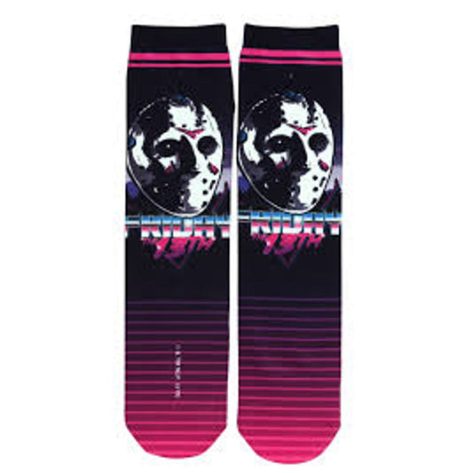 Chaussettes rayées roses Vendredi 13