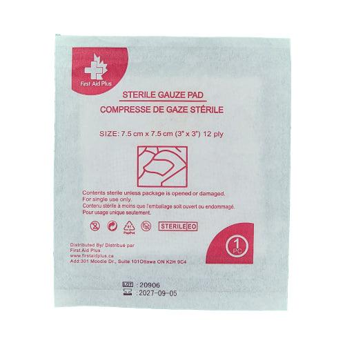 Compresse de gaze, 12 plis, 7,5 cm x 7,5 cm