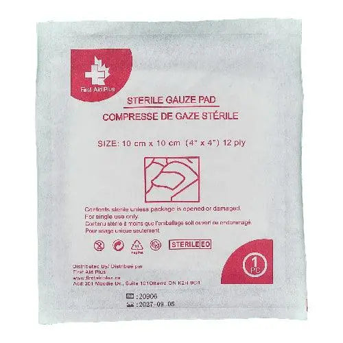 Compresse de gaze, 12 épaisseurs, 10 x 10 cm