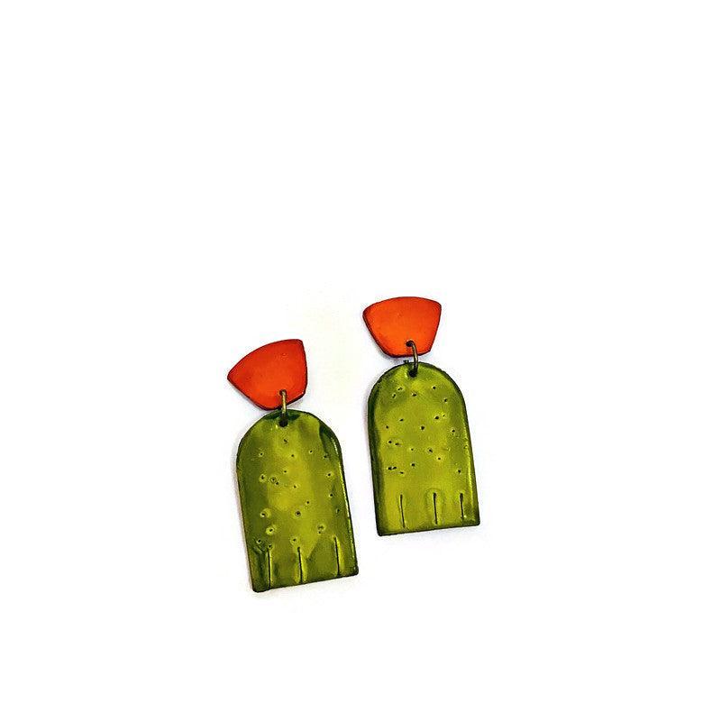 Bold Two-Tone Geometric Earrings, Post or Clip On – "Moe"