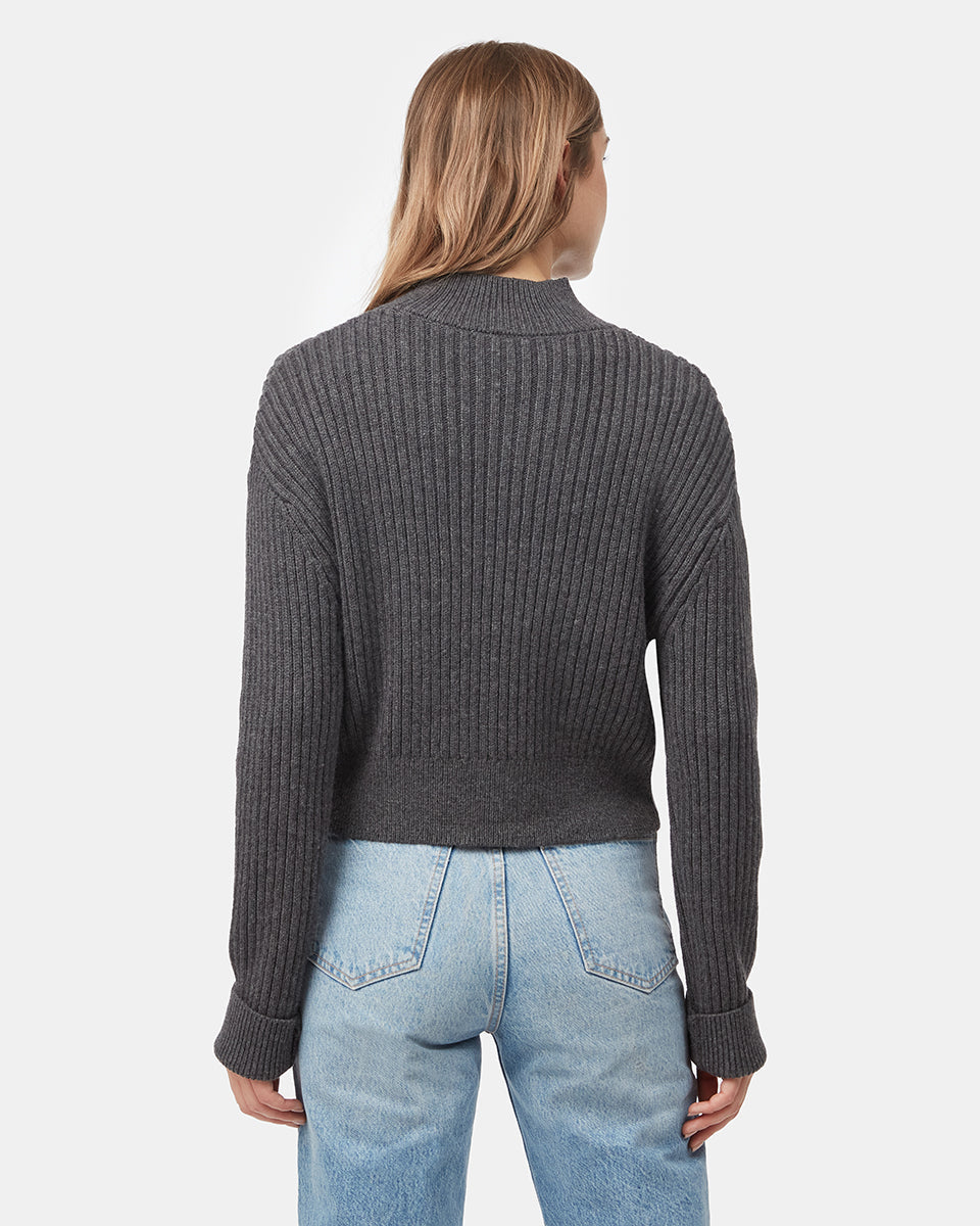 Highline Rib Cropped Mock Neck