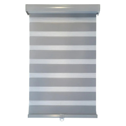 ITY CDNG-3 36 Olivia Stone Cordless Polyester Zebra Day-Night Blind 36"x84" in Grey