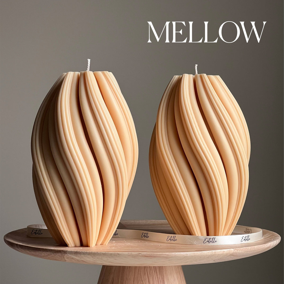 Tall Swirl Soy Wax Candle | Modern Home Decor