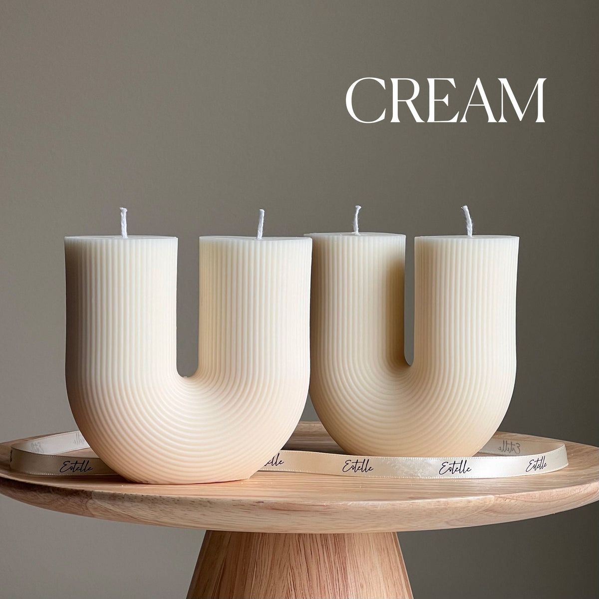 Handmade Ribbed U-Shaped Soy Candle | Home Decor
