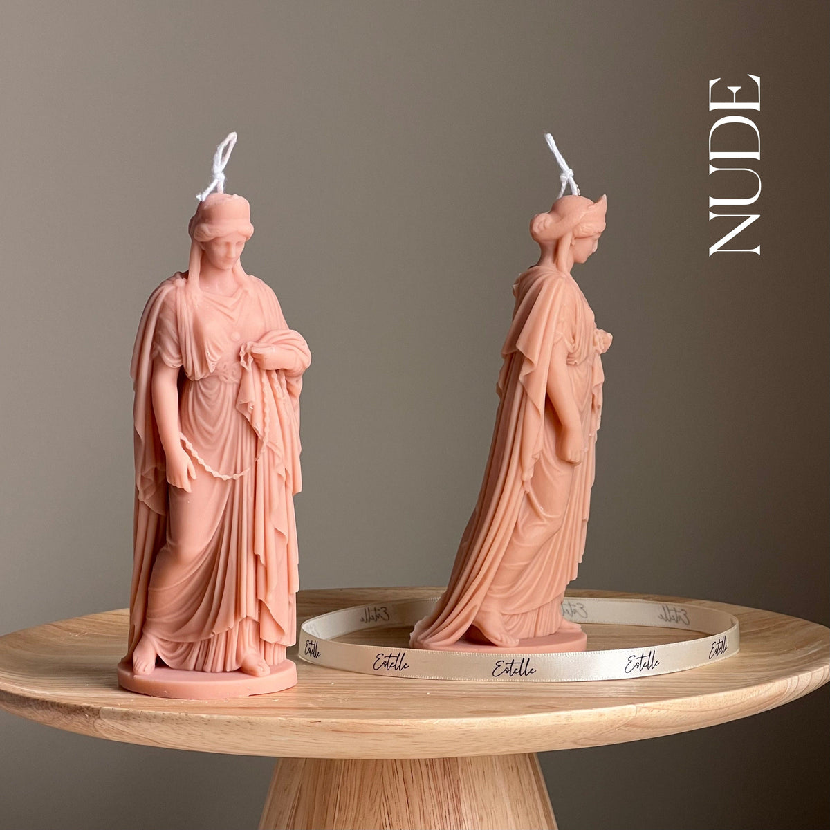 Zenobia Goddess Soy Candle: Greek Statue, Coffee Table Decor