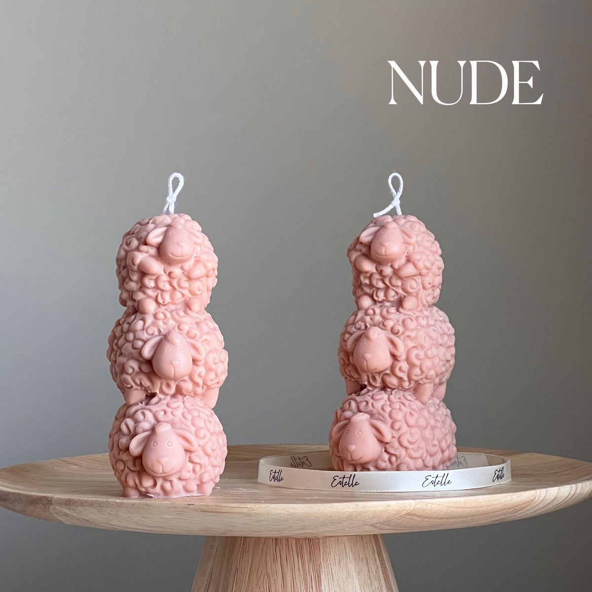 Handmade Three Sheep Soy Wax Candle | Nursery Decoration