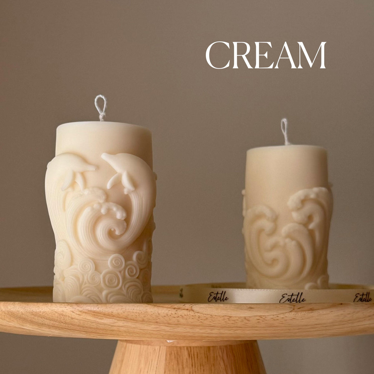 Dolphin Pillar Candle: Handmade Soy Wax Home Decor
