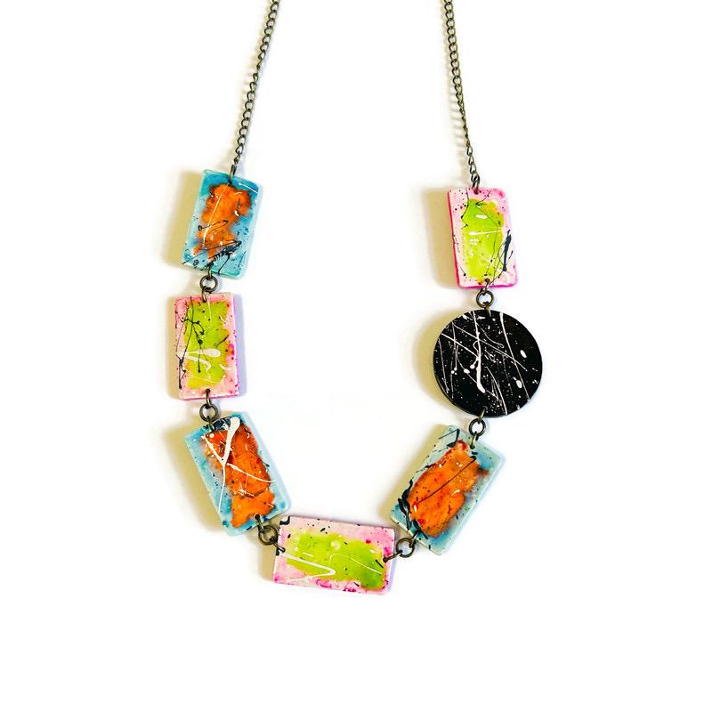 Paint Splatter Statement Earrings Post or Clip On