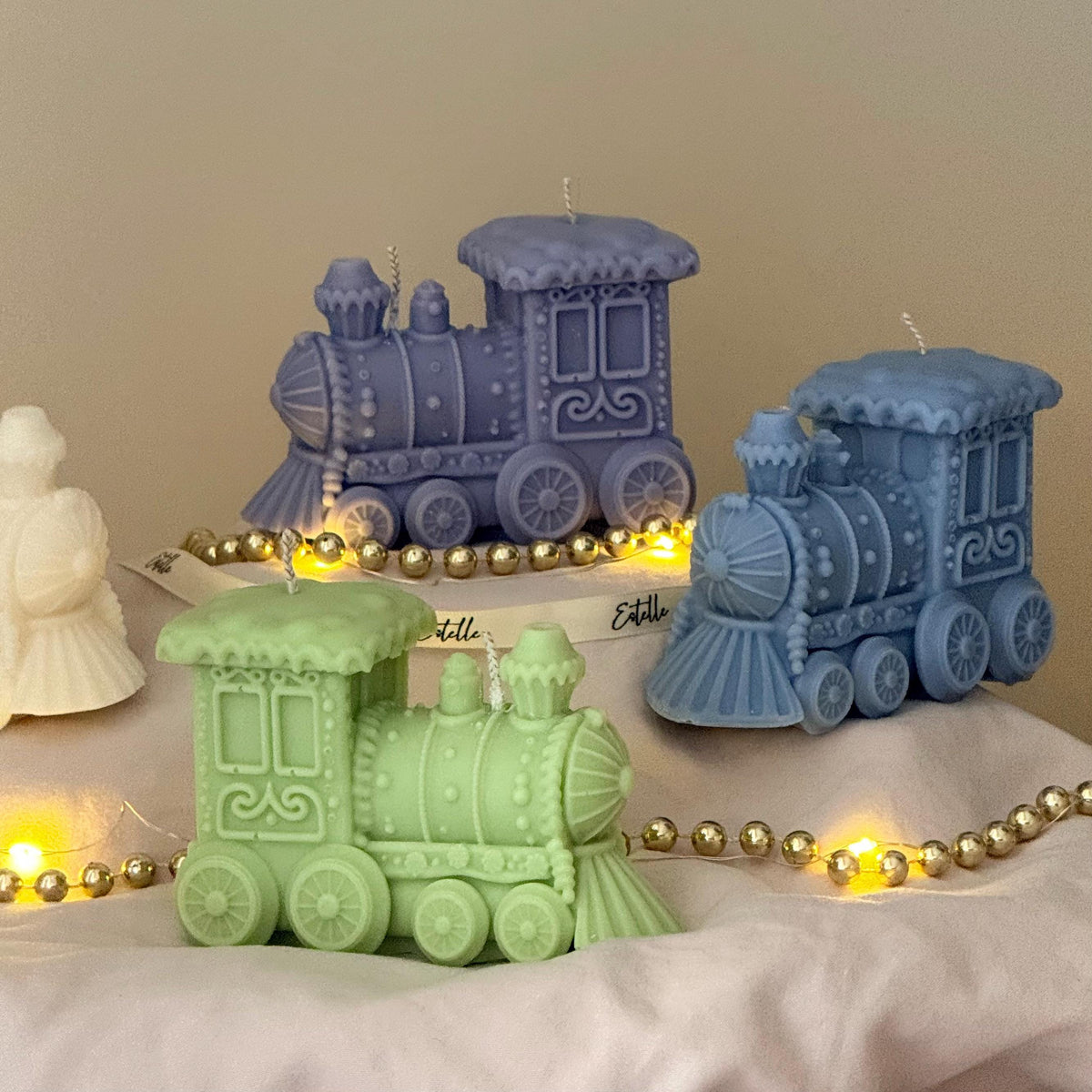 Holiday Train Candle: Sculptural Winter Decor Gift