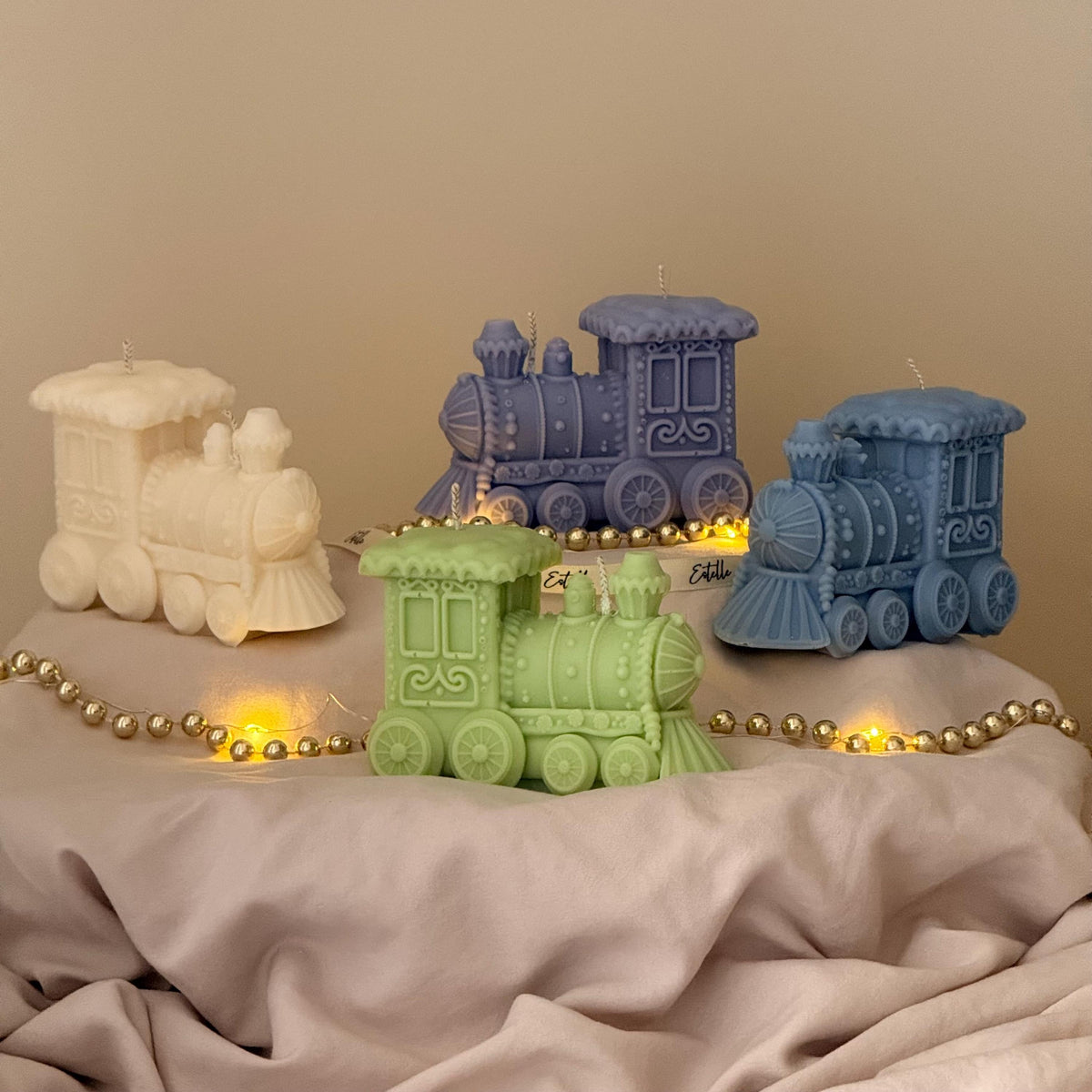 Holiday Train Candle: Sculptural Winter Decor Gift