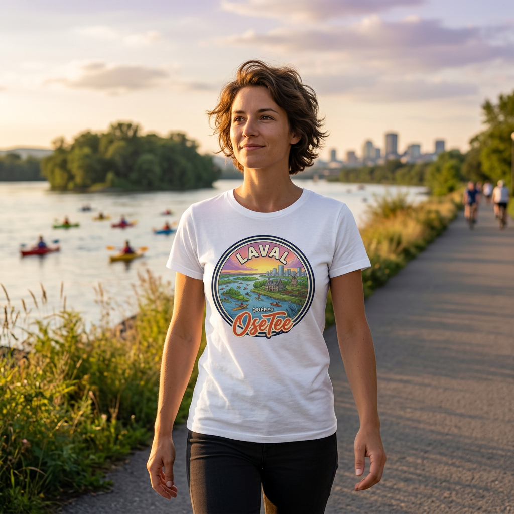 Image héros du t-shirt Laval OseTee porté en action