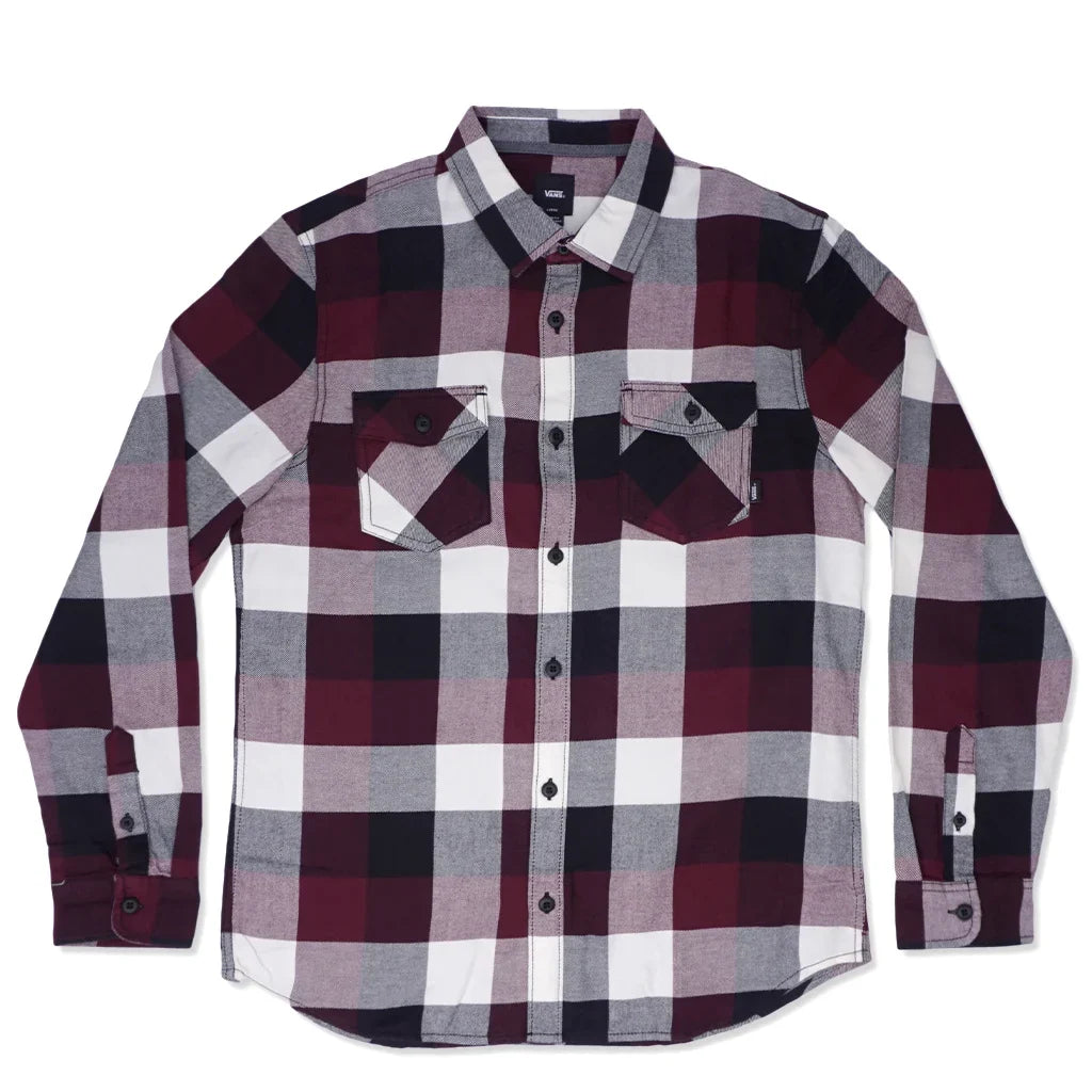 Vans 'Box Flannel' L/S Shirt - Burgundy Plaid