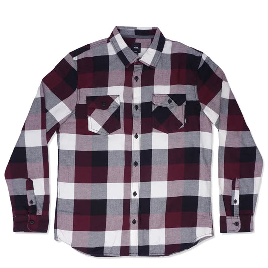 Vans 'Box Flannel' L/S Shirt - Burgundy Plaid