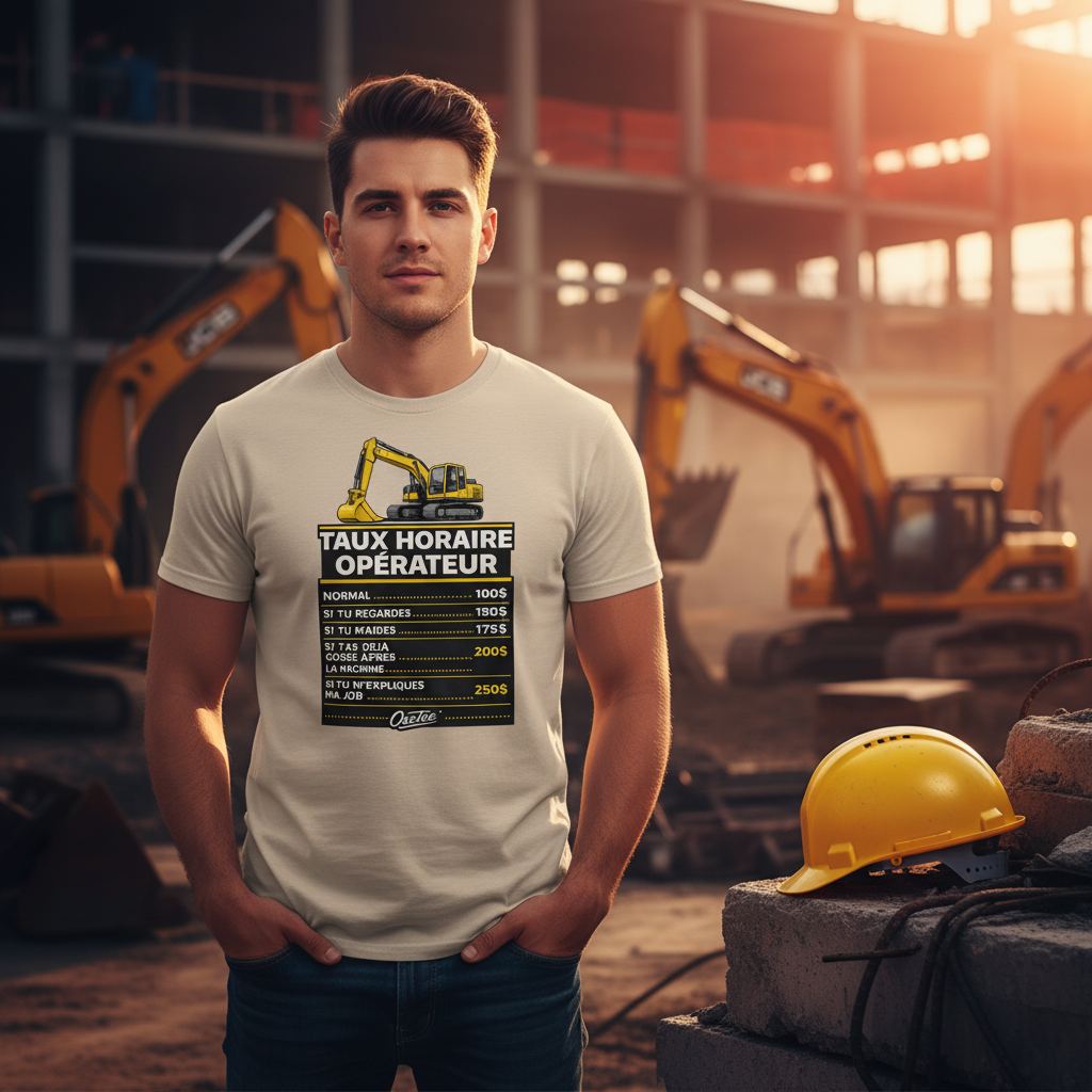 T-shirt Taux Horaire Opérateur OseTee — lifestyle chantier québécois