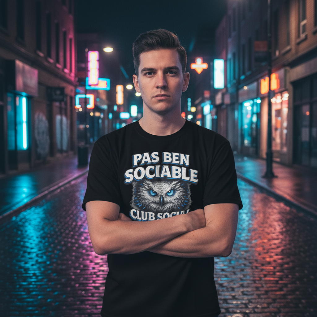 T-shirt OseTee — Pas ben sociable Club Social — lifestyle streetwear québécois