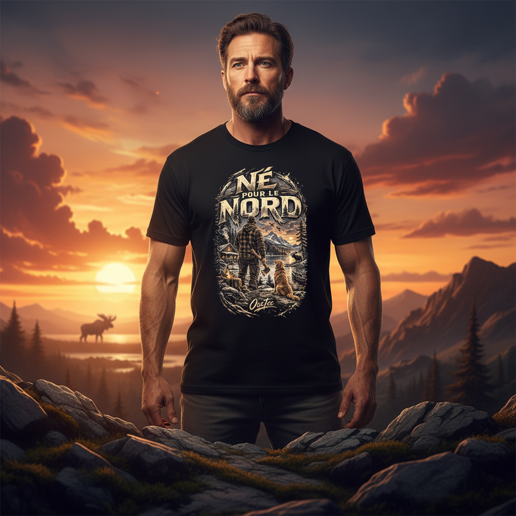 T-shirt OseTee — Né pour le Nord — lifestyle paysage nordique québécois
