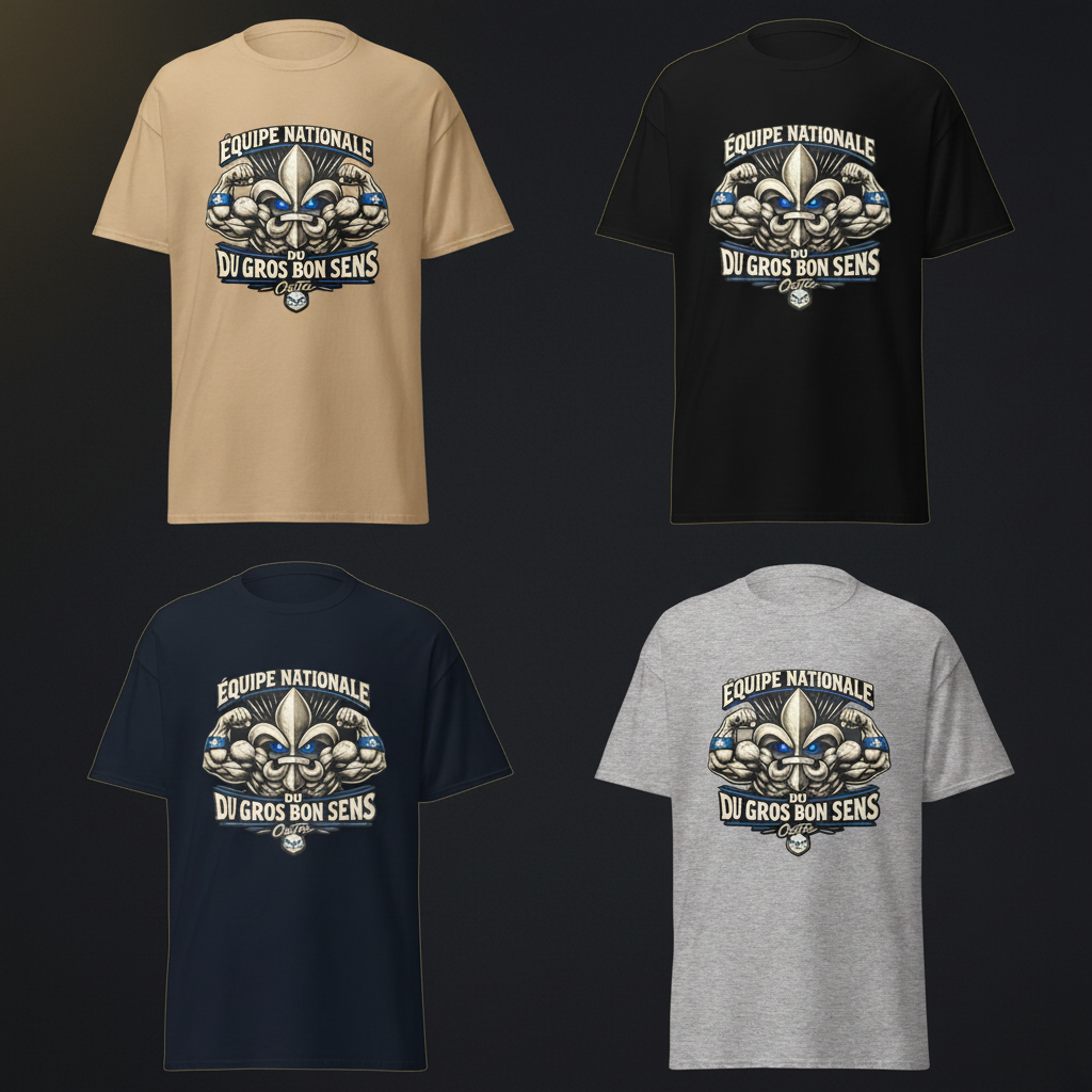 T-shirt Équipe Nationale du Gros Bon Sens OseTee — 4 couleurs disponibles