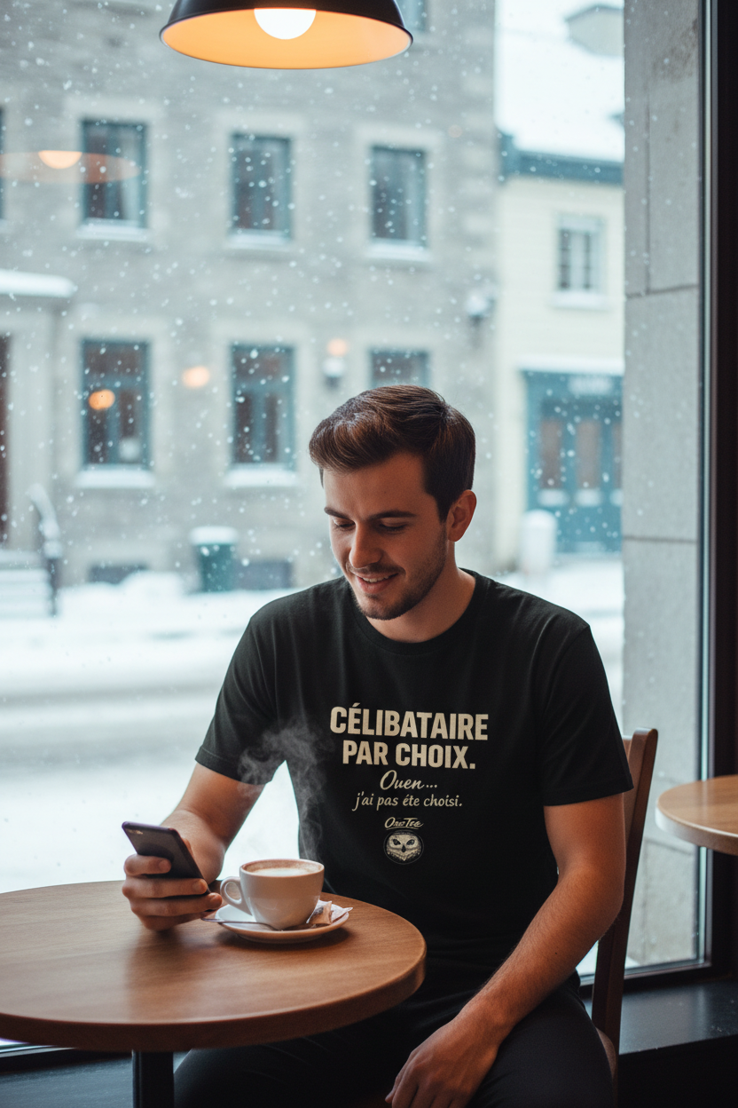 Lifestyle cinématique — Célibataire par choix T-shirt OseTee