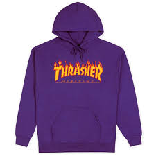 Thrasher 'Flame Logo' Hoodie - Purple