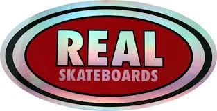 Real Skateboards 'Oval Prism' Small Sticker - Silver/Red