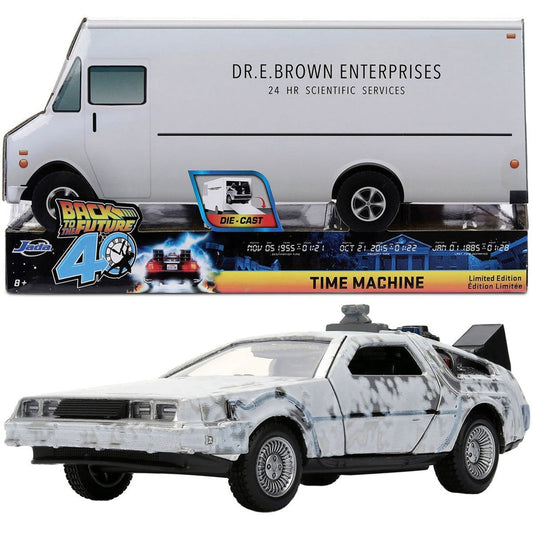 Jada Hollywood Rides Retour vers le Futur 40e Anniversaire Voiture Givrée 1:32 Die Cast