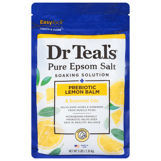 DR TEAL'S SOLUTION DE TREMPAGE DE SEL D'EPSOM PRÉBIOTIQUE MÉLISSE 3LBS