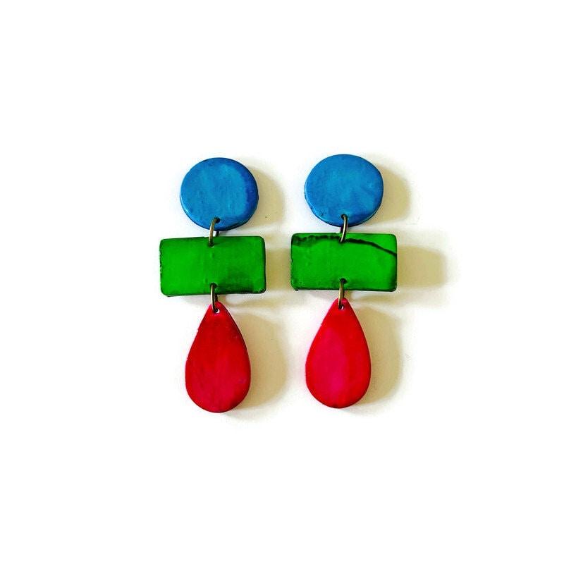 Long Colorful Statement Earrings for Summer