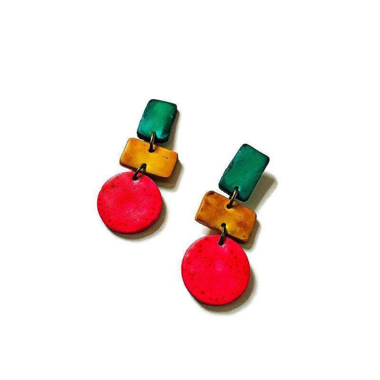 Long Pastel Statement Earrings, Post or Clip On – "Dani"