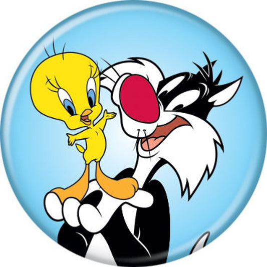 Looney Tunes - Sylvestre et Titi sur un bouton bleu